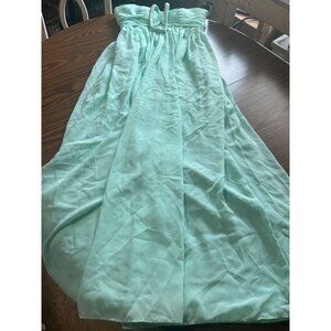 Light mint green strapless maxi wedding prom special ocassion dress size 10
